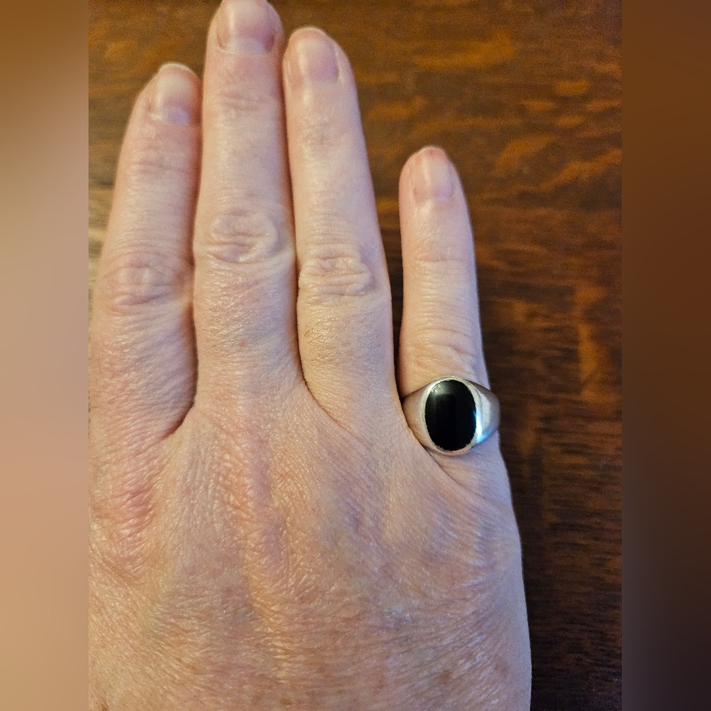 Sterling silver onyx ring